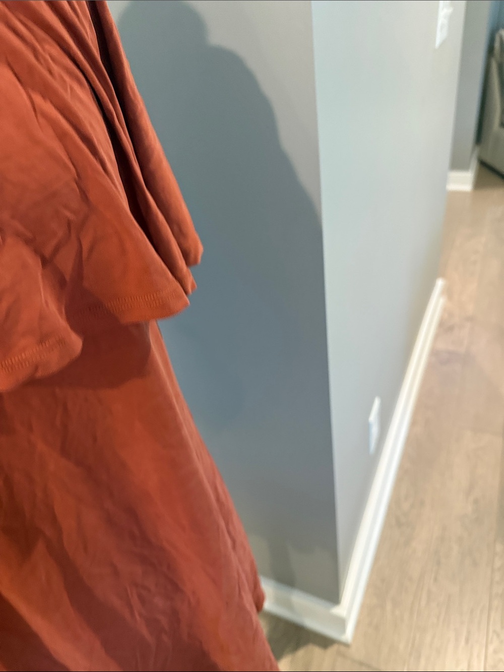 bp Off-Shoulder Ruffle Dress in Rust - Picture 4 of 6